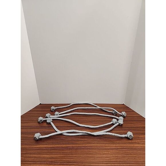 Other - 6 Gray Silver Magnetic Rope Curtain Tie Backs 3 Pairs 19.5 In Long